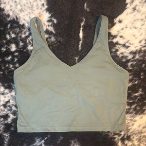 Sage Green V-Neck Crop Top